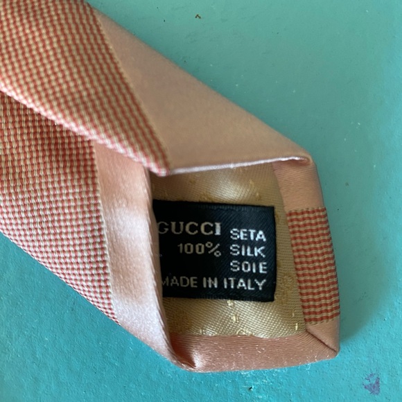 Gucci, men’s pink tie 100% silk made in Italy - Picture 6 of 7